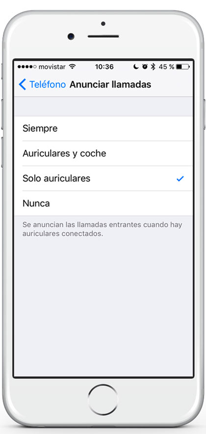 Hacer que Siri anuncie llamadas en el iPhone con iOS 10. Ajustes > Teléfono >